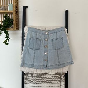 Forever 21 Button-up Denim Mini Skirt